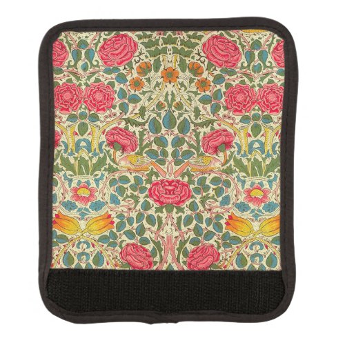 William Morris Rose Floral Chintz Pink Luggage Handle Wrap