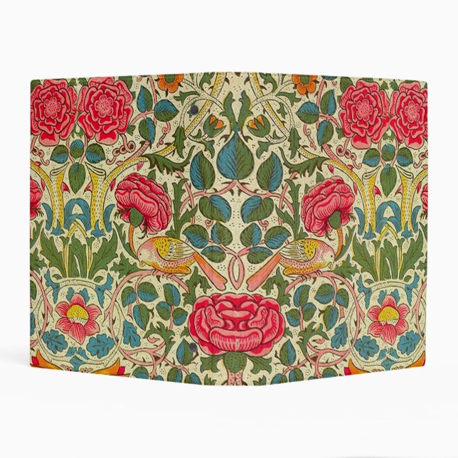 William Morris Rose Floral Chintz Pink Mini Binder (Background)