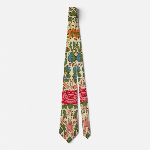 William Morris Rose Floral Chintz Pink Neck Tie