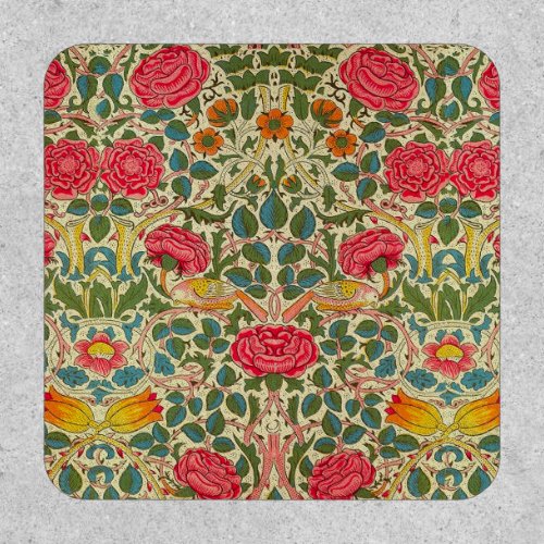 William Morris Rose Floral Chintz Pink Patch