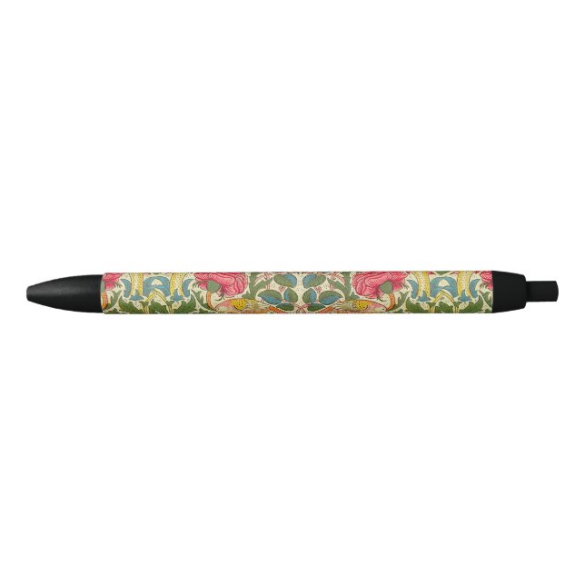 William Morris Rose Floral Chintz Pink Pen (Front)