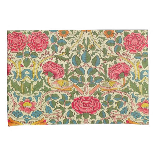 William Morris Rose Floral Chintz Pink Pillow Case