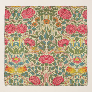 William Morris Rose Floral Chintz Pink Scarf