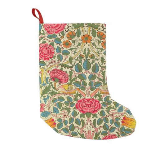 William Morris Rose Floral Chintz Pink Small Christmas Stocking