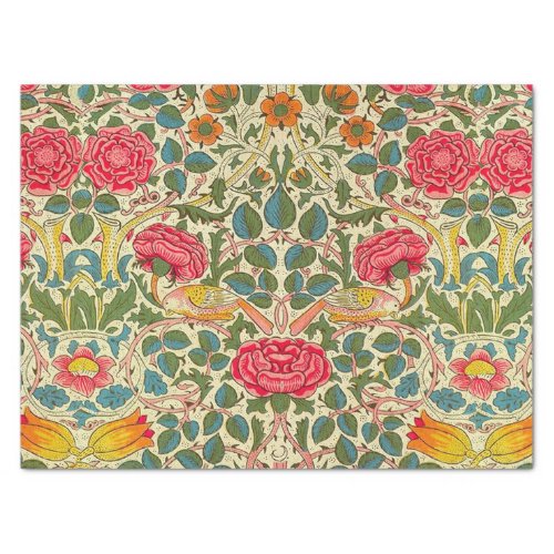 William Morris Rose Floral Chintz Pink Tissue Paper