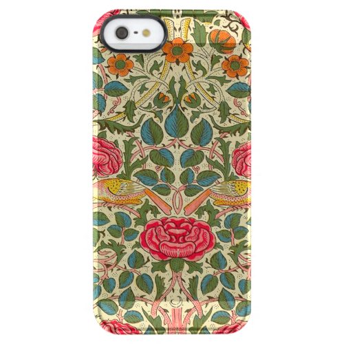 William Morris Rose Floral Chintz Pink Clear iPhone SE55s Case