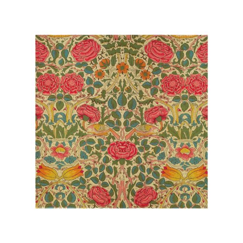 William Morris Rose Floral Chintz Pink Wood Wall Decor