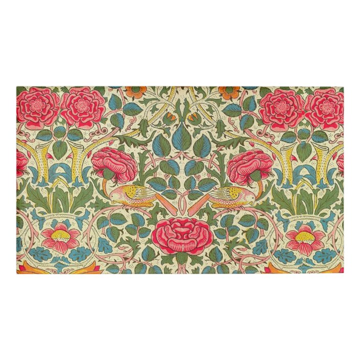 William Morris Rose Floral Vintage Name Tag Zazzle Com