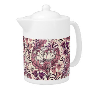 William Morris Rose Gold Cream Floral Pattern Teapot