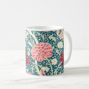 William Morris Rose Gold Green Blue Floral Pattern Coffee Mug