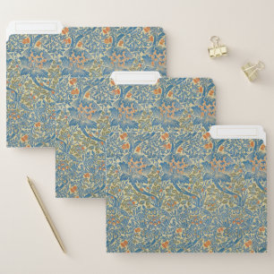 William Morris Rose & Thistle Floral Blue File Folder