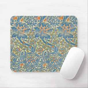 William Morris Rose & Thistle Floral Blue Mouse Pad