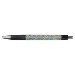 William Morris Rose & Thistle Floral Blue Pen