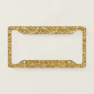 William Morris Rose & Thistle Floral Golden License Plate Frame
