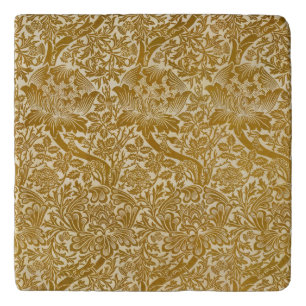 William Morris Rose & Thistle Floral Golden Trivet