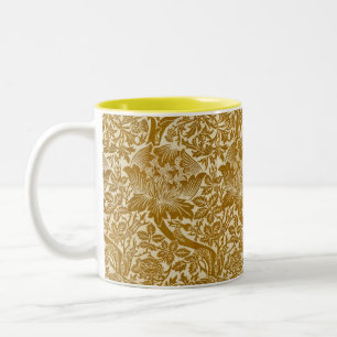 William Morris Rose & Thistle Floral Golden Two-Tone Coffee Mug