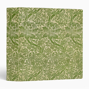 William Morris Rose & Thistle Floral Green 3 Ring Binder