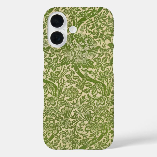 William Morris Rose & Thistle Floral Green Case-Mate iPhone Case (Back)