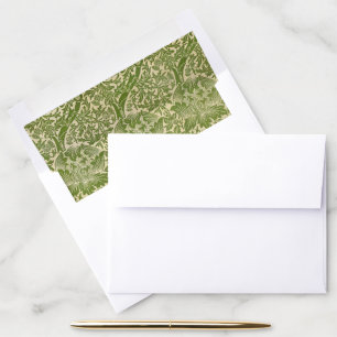 William Morris Rose & Thistle Floral Green Envelope Liner