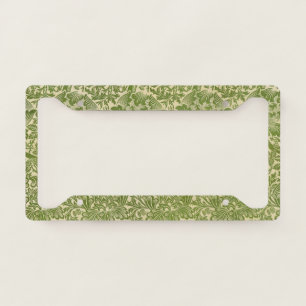 William Morris Rose & Thistle Floral Green License Plate Frame
