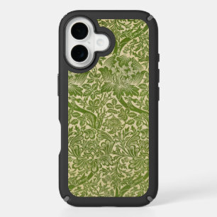 William Morris Rose & Thistle Floral Green iPhone 16 Case