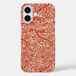 William Morris Rose & Thistle Floral Red iPhone 16 Case