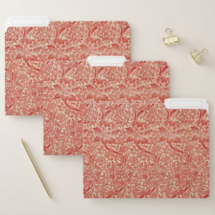 William Morris Rose & Thistle Floral Red File Folder