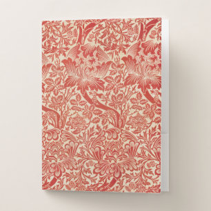 William Morris Rose & Thistle Floral Red Pocket Folder