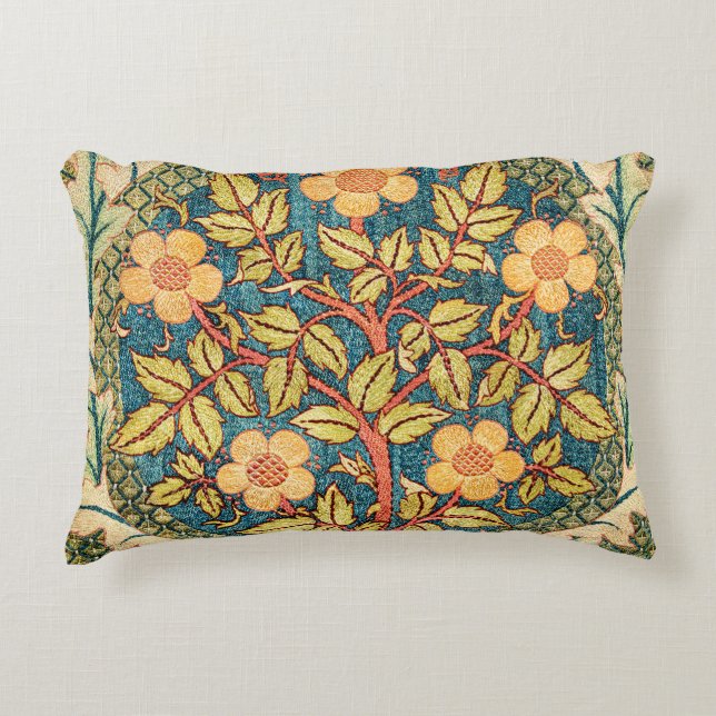William Morris Rose Wreath  Accent Pillow (Front)