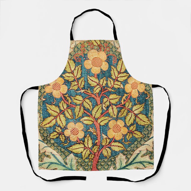 William Morris Rose Wreath  Apron (Front)