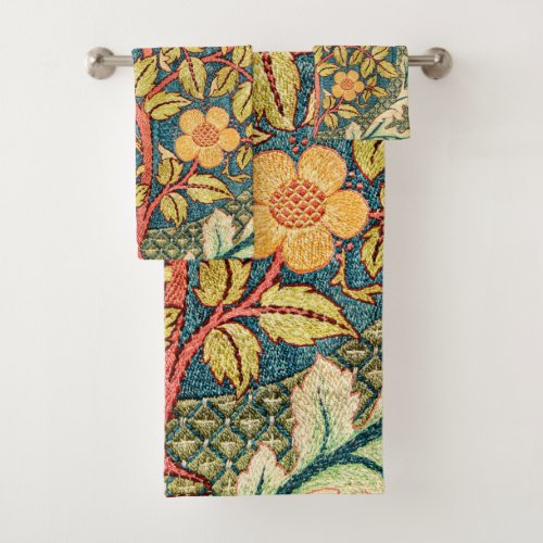 William Morris Rose Wreath  Bath Towel Set