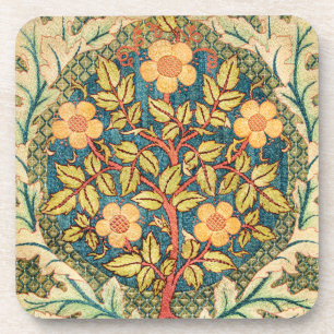 William Morris Rose Wreath Beverage Coaster