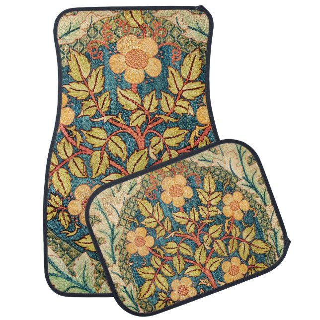 William Morris Rose Wreath  Car Floor Mat (Set)