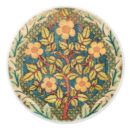 William Morris Rose Wreath  Ceramic Knob