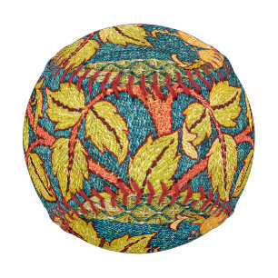 William Morris Rose Wreath: Classic Arts & Crafts Baseball