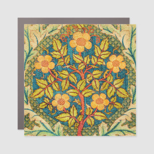William Morris Rose Wreath: Classic Arts & Crafts Car Magnet
