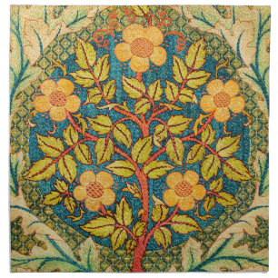 William Morris Rose Wreath: Classic Arts & Crafts Cloth Napkin
