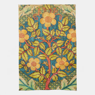 William Morris Rose Wreath: Classic Arts & Crafts  Kitchen Towel