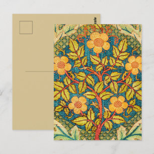 William Morris Rose Wreath: Classic Arts & Crafts  Postcard