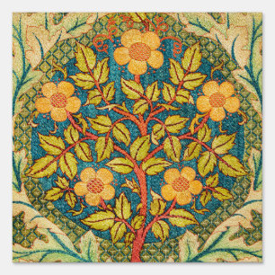 William Morris Rose Wreath: Classic Arts & Crafts Sign