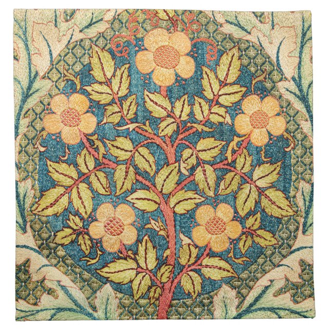William Morris Rose Wreath  Cloth Napkin (Front)