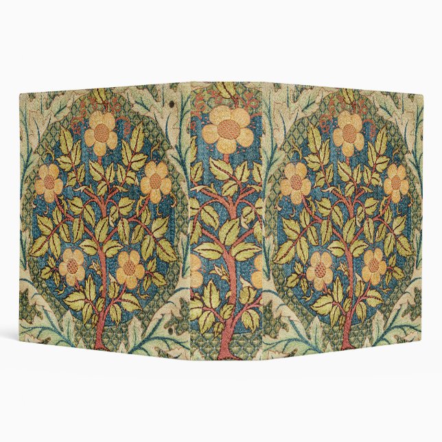 William Morris Rose Wreath Cushion Cover Classic 3 Ring Binder (Background)