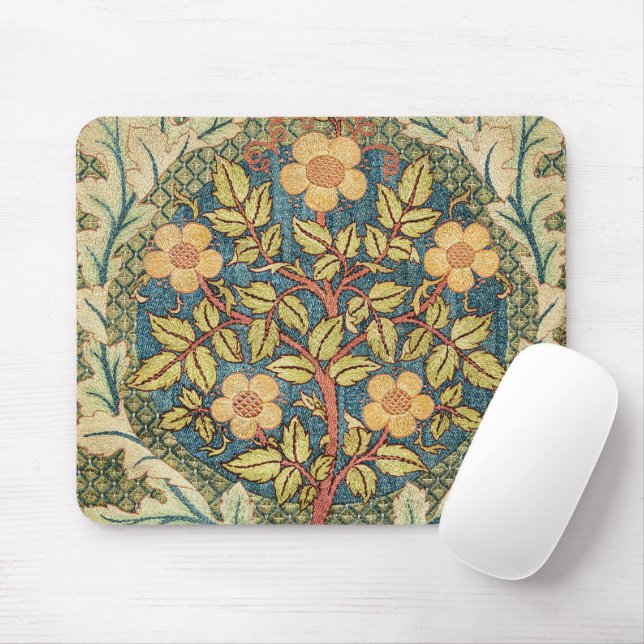 William Morris Rose Wreath Cushion Cover Classic Mouse Pad (With Mouse)