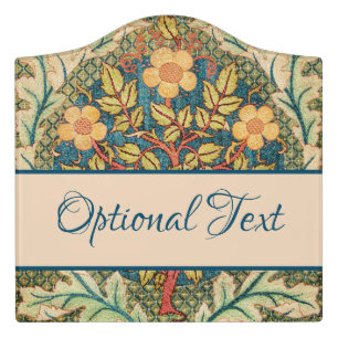 William Morris Rose Wreath Door Sign
