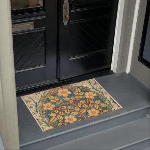 William Morris Rose Wreath Doormat