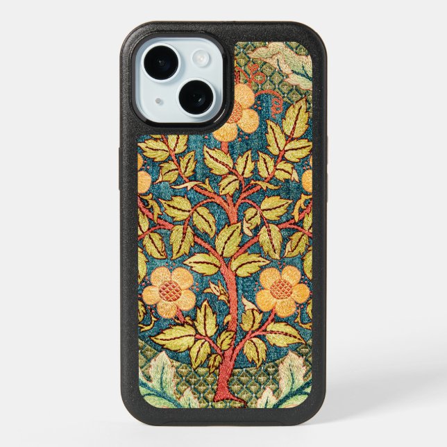 William Morris Rose Wreath  iPhone 15 Case (Back)