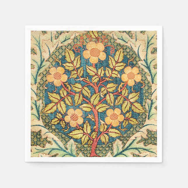 William Morris Rose Wreath  Napkins (Front)