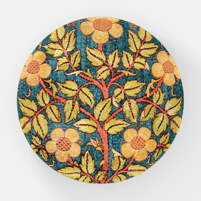 William Morris Rose Wreath  Paperweight (Front)