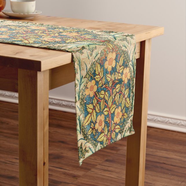 William Morris Rose Wreath  Short Table Runner (In Situ)