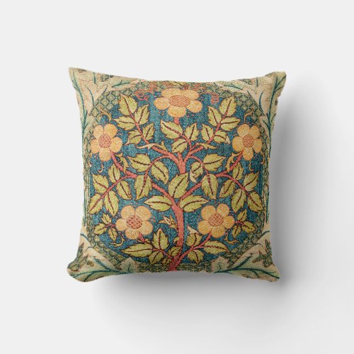William Morris Rose Wreath  Throw Pillow